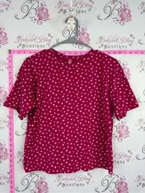 SIESTA T-shirt stars Women’s Pink Star Print Short Sleeve Tee